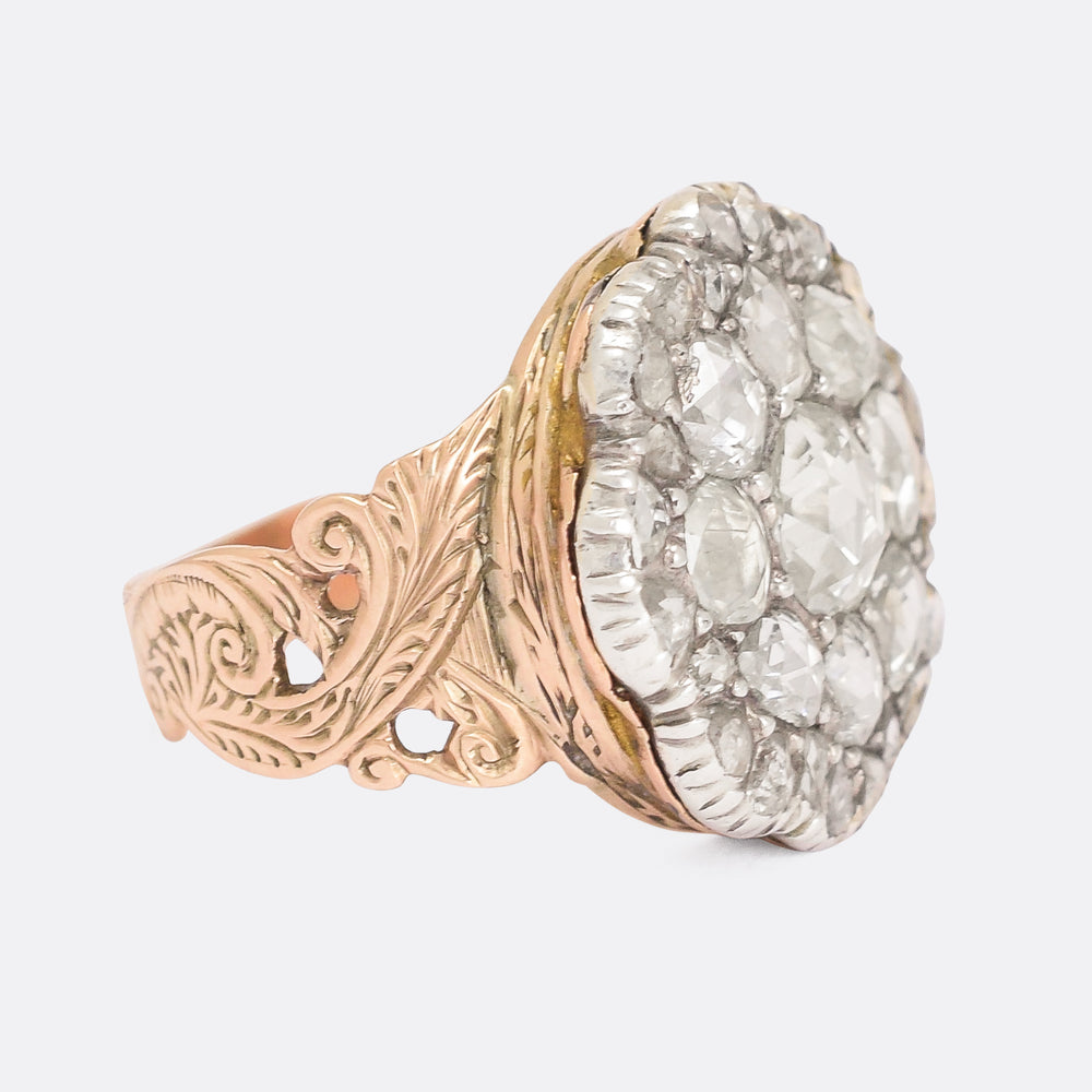 Georgian Rose Cut Diamond Cobblestone Ring