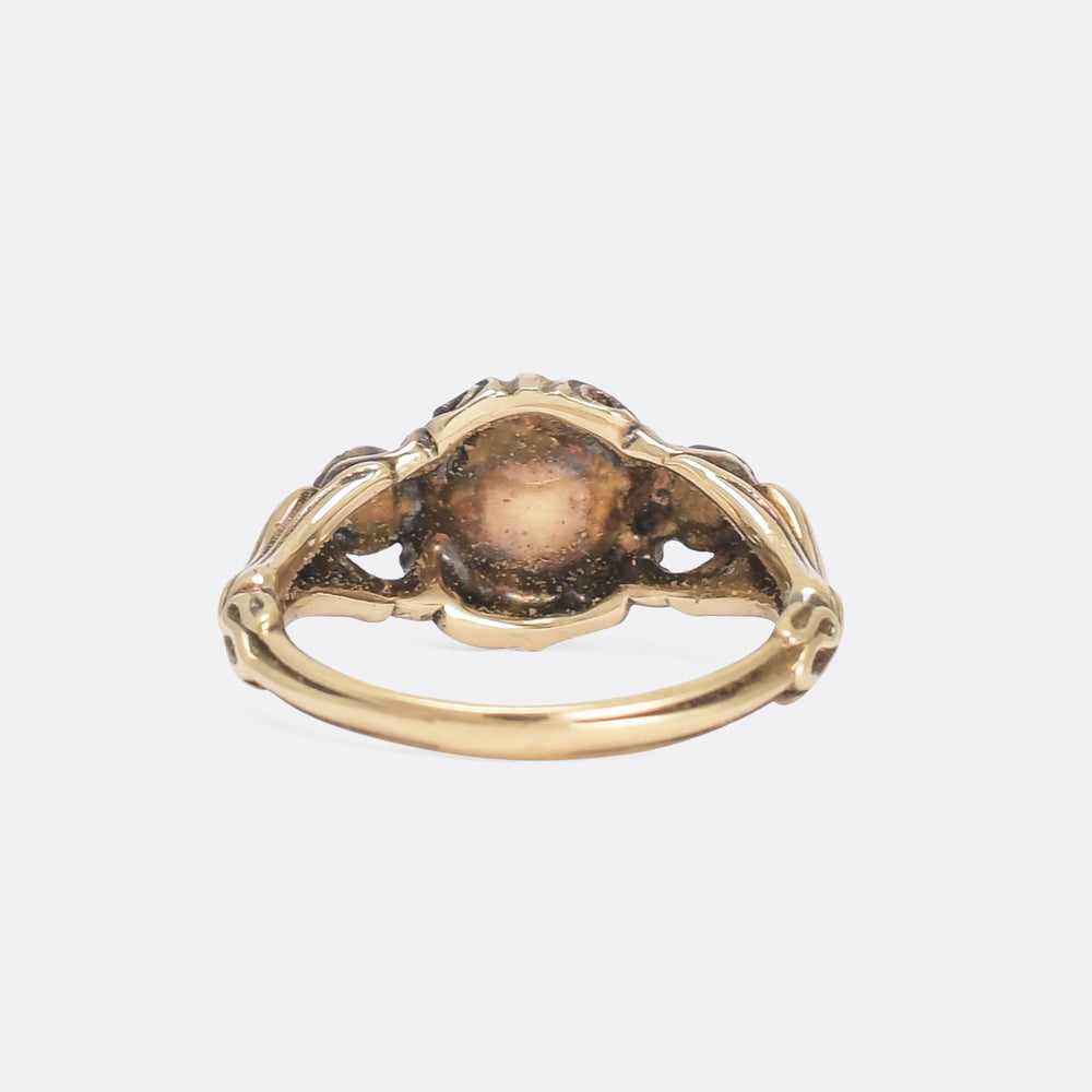 Georgian Rose Diamond Three-Stone Ring