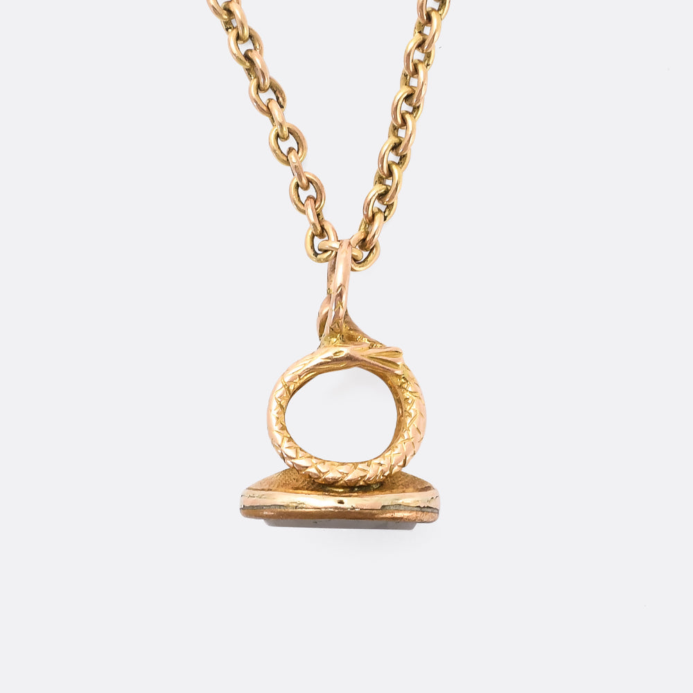 Georgian Serpent Seal Fob Pendant