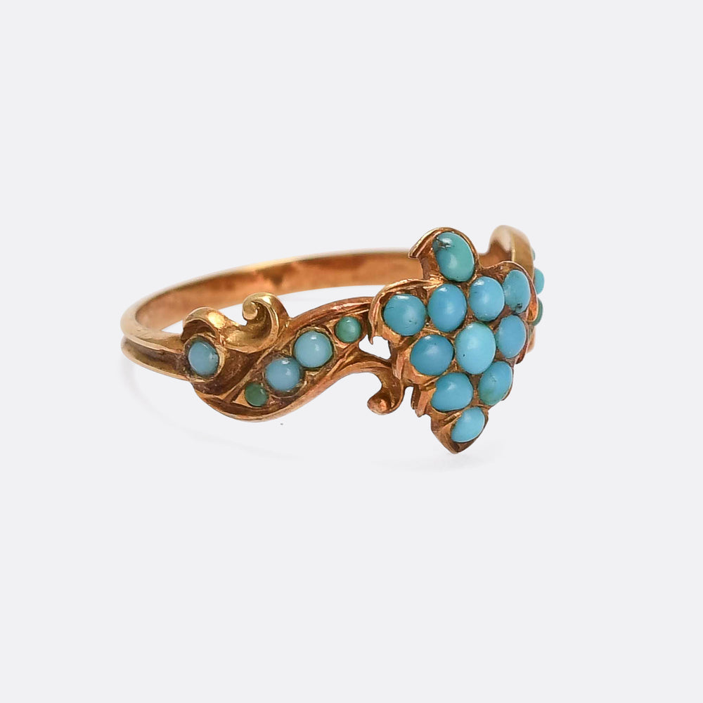 Georgian Turquoise Grape Bunch Cluster Ring