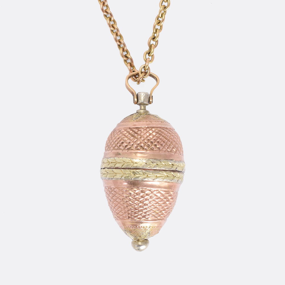 Georgian Two-Tone Gold Egg Locket
