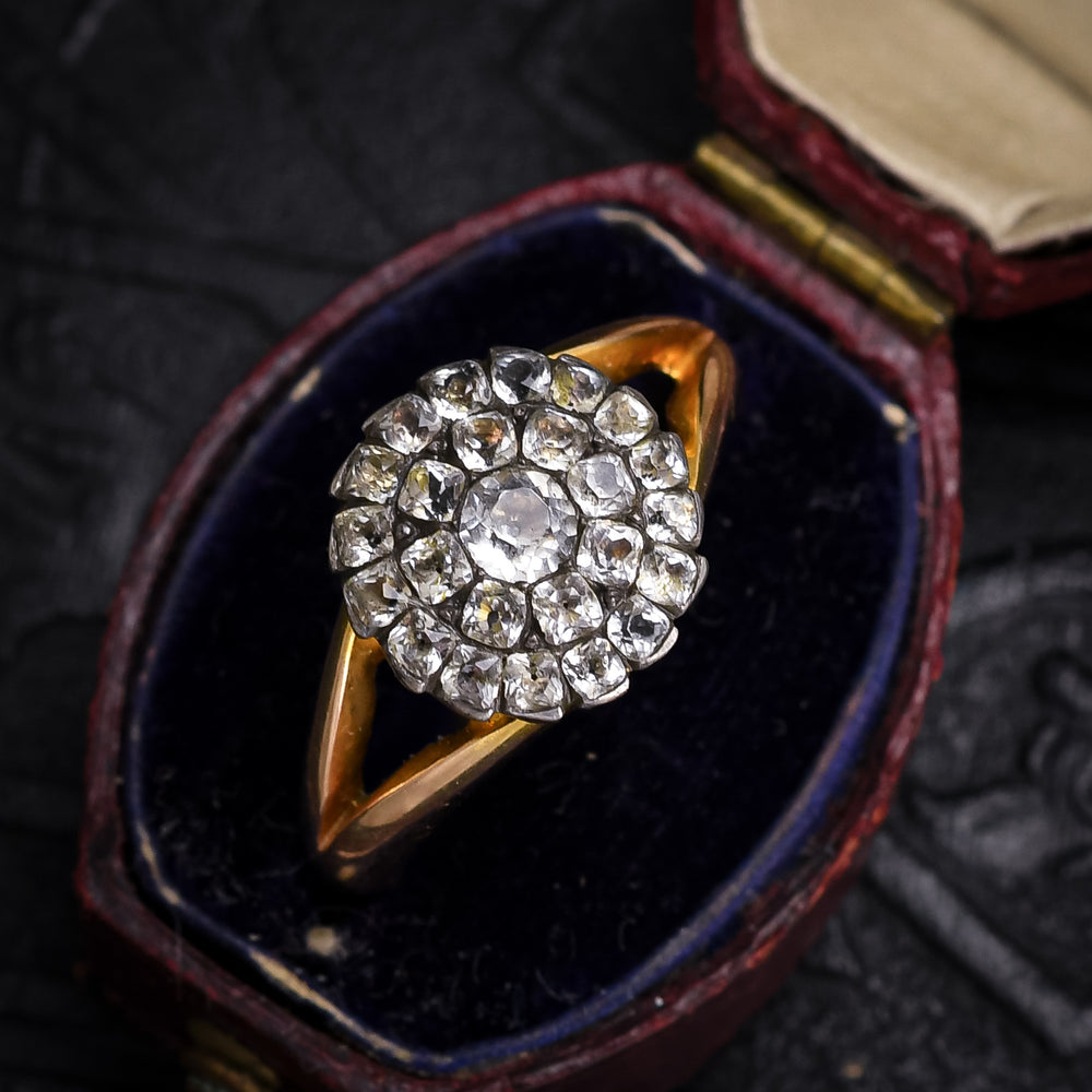 Georgian White Paste Cluster Ring