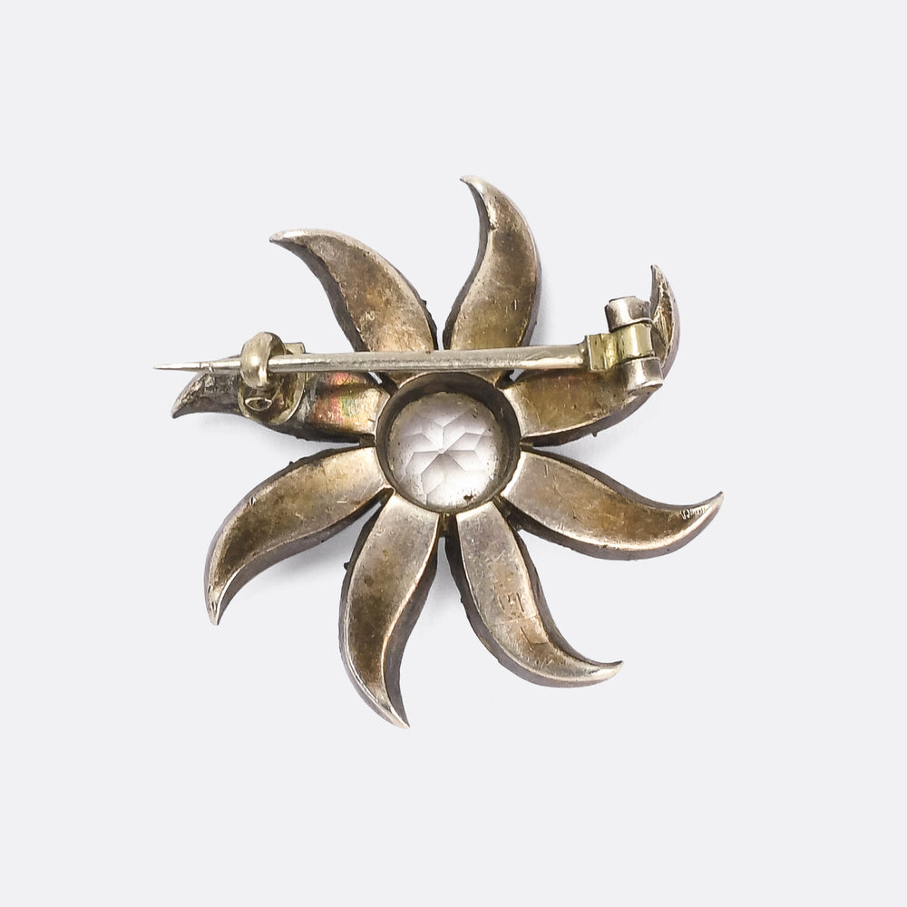 Georgian White Paste Starburst Brooch