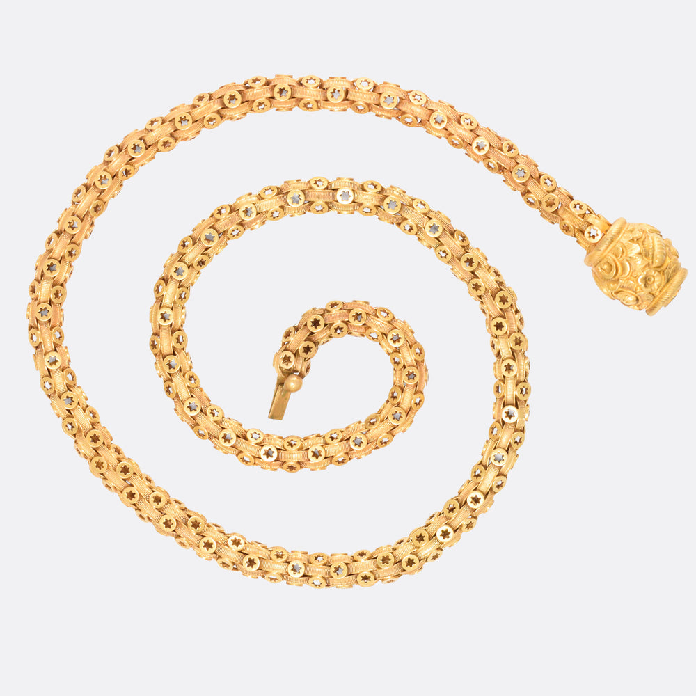 Georgian 15k Gold Star-Link Chain