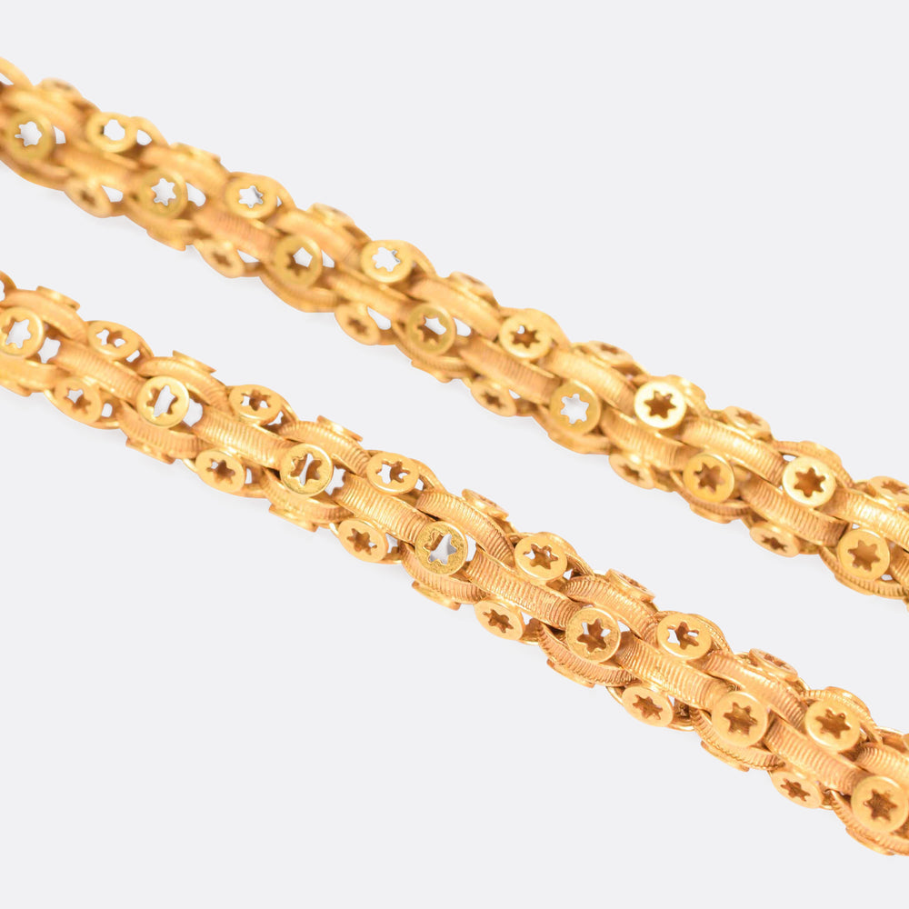 Georgian 15k Gold Star-Link Chain
