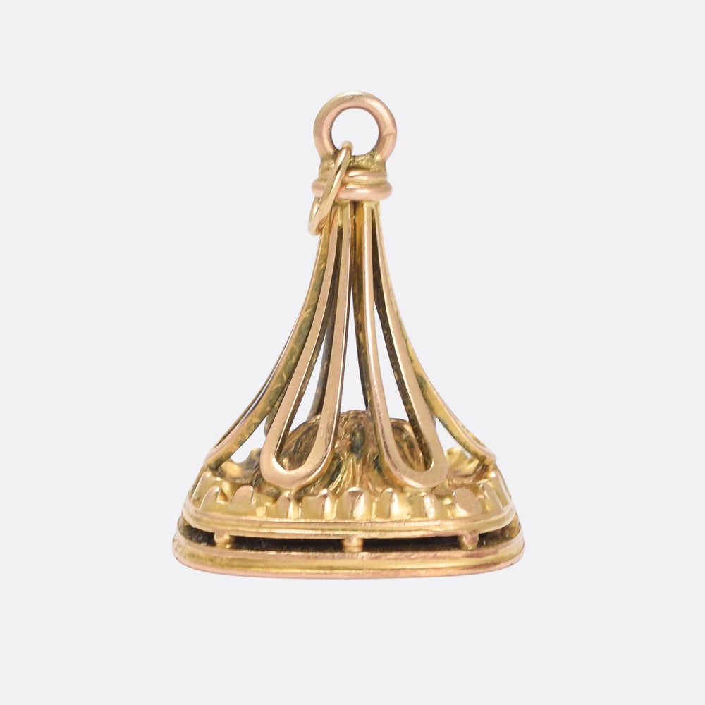 Georgian 15k Gold Swan Intaglio Seal Fob