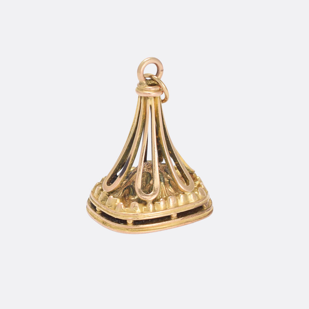 Georgian 15k Gold Swan Intaglio Seal Fob