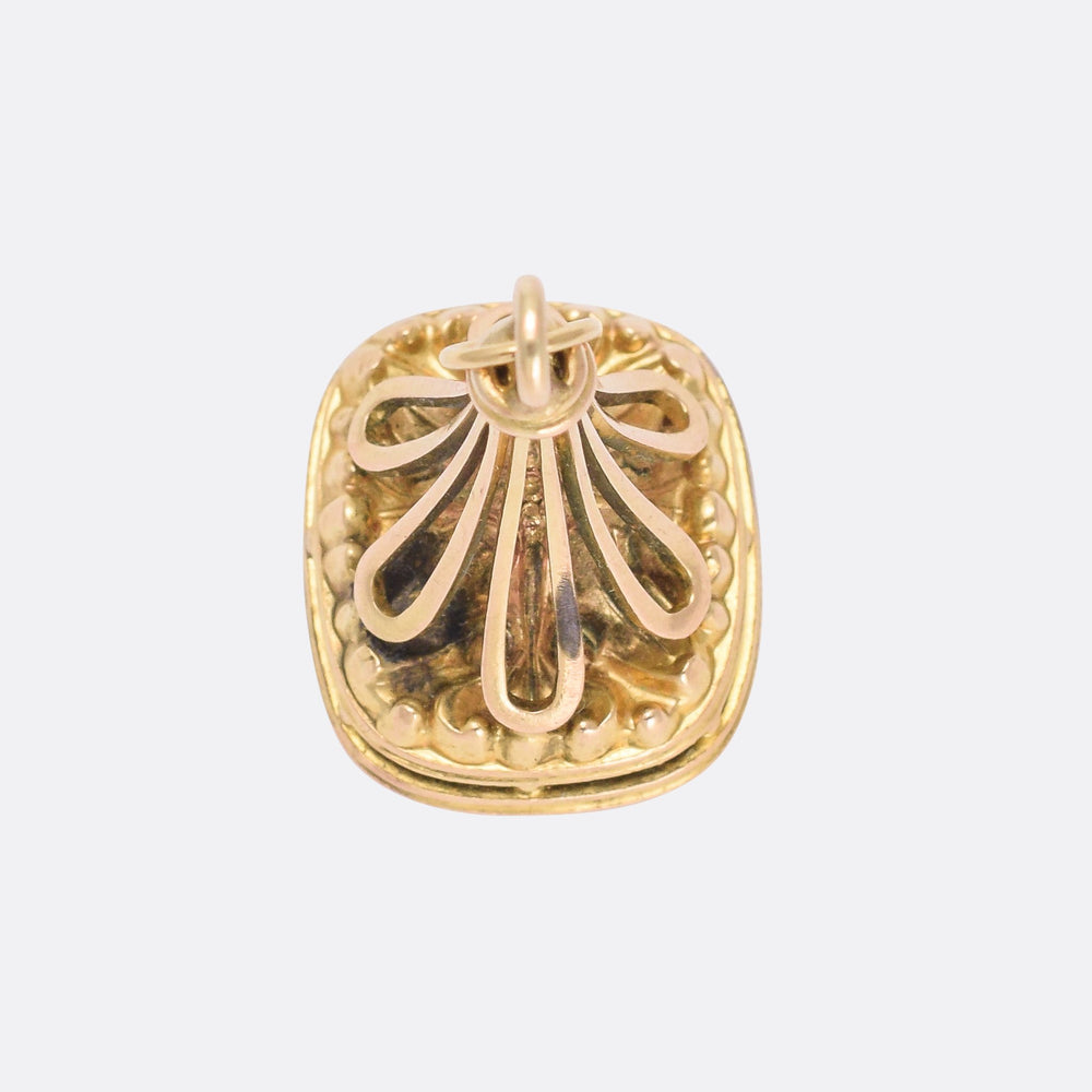 Georgian 15k Gold Swan Intaglio Seal Fob