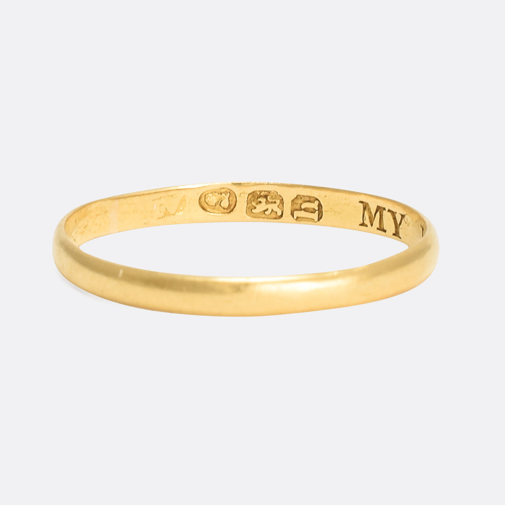 Georgian 18k Gold Posy Ring MY LOVE IS TRUE