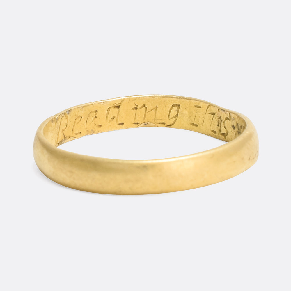 Georgian 18k Gold Posy Ring Read This Wish Me A Kiss