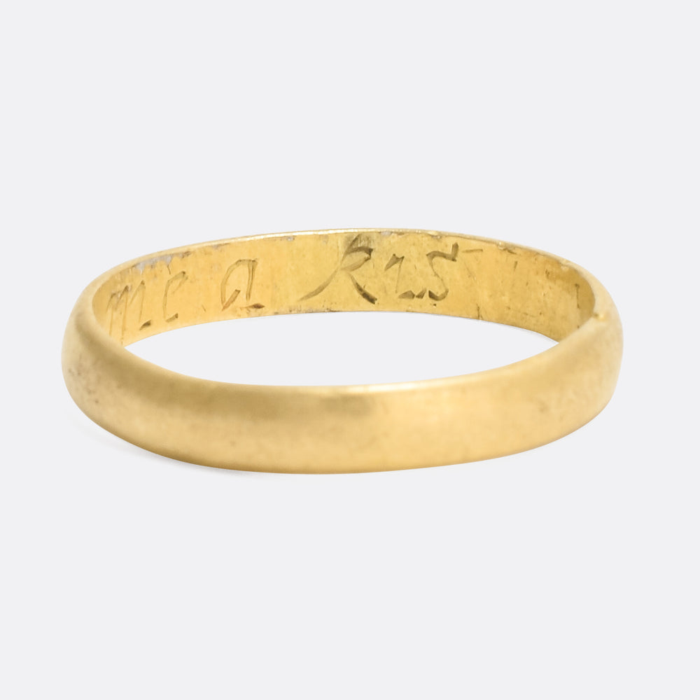 Georgian 18k Gold Posy Ring Read This Wish Me A Kiss