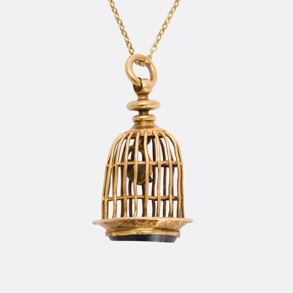 Georgian Bird Cage Seal Pendant