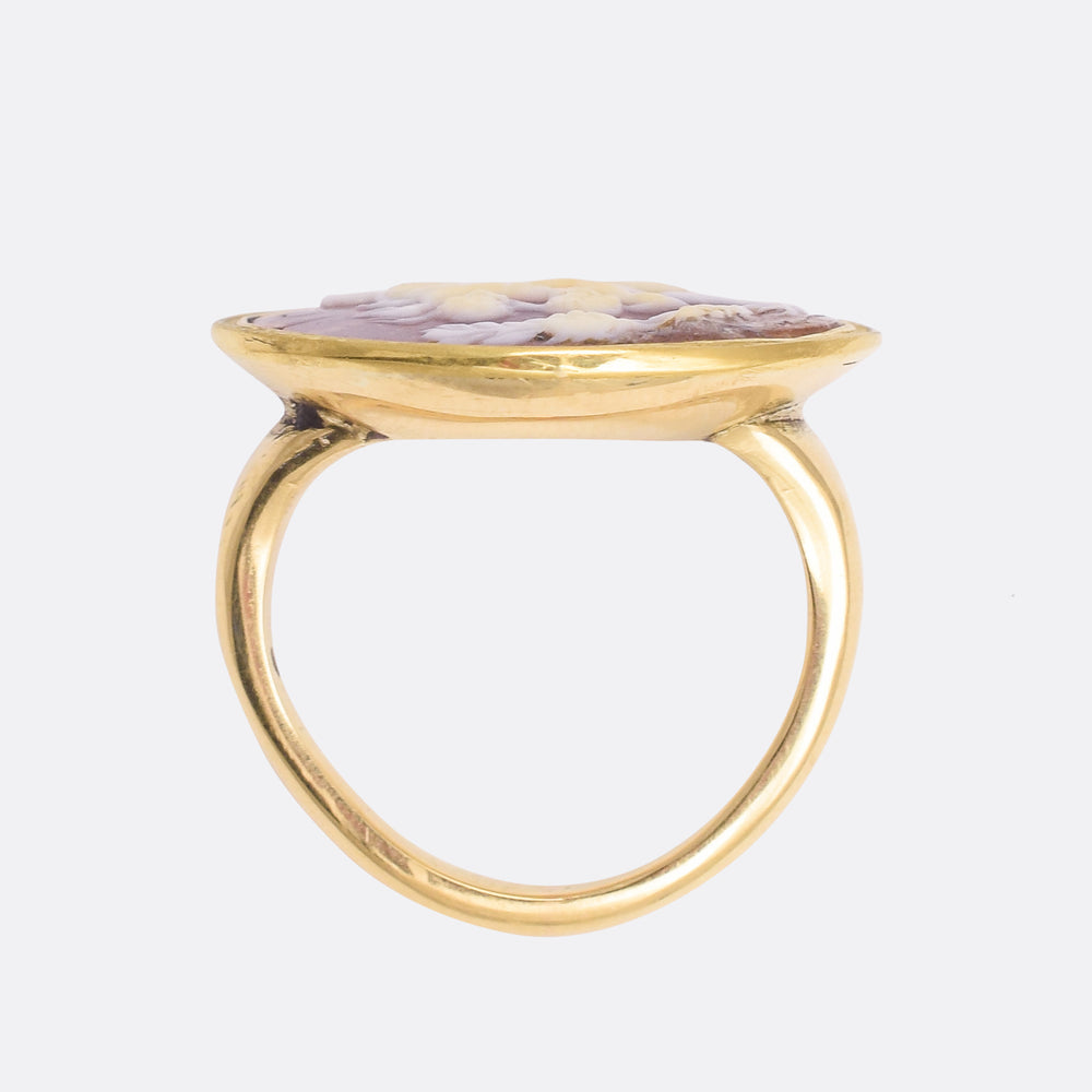 Georgian Cherubs At Play Shell Cameo Ring