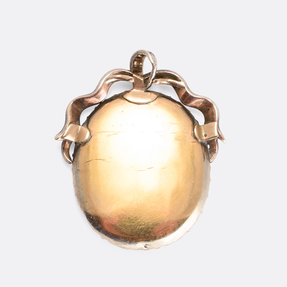 Georgian Diamond-Set Portrait Miniature Pendant