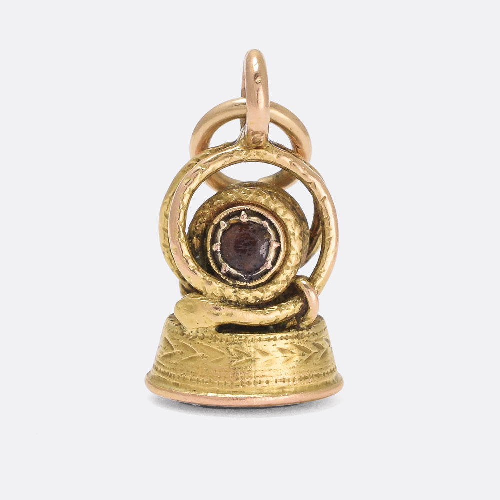 Georgian Garnet & Amethyst Serpent Fob