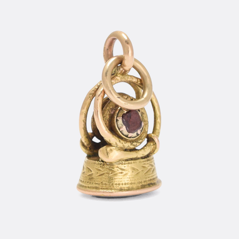 Georgian Garnet & Amethyst Serpent Fob