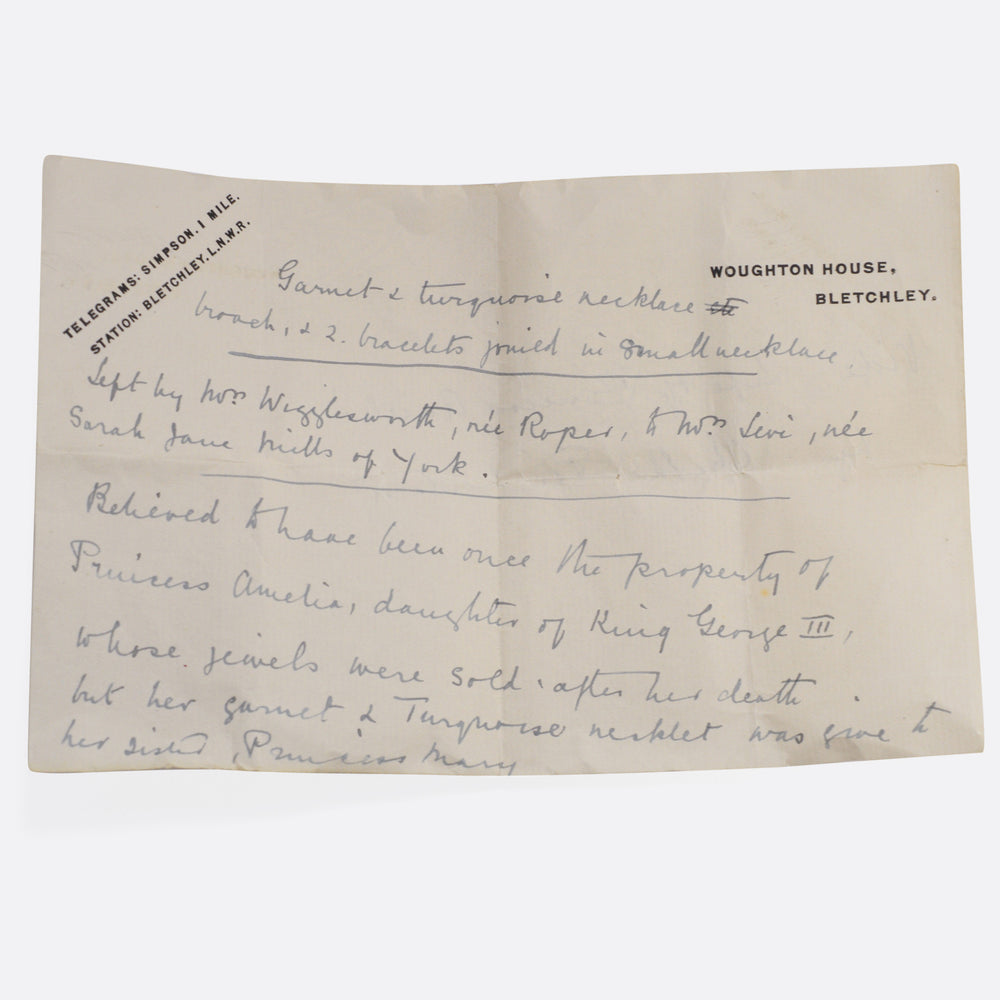 Georgian Garnet & Turquoise Flower Rivière Necklace