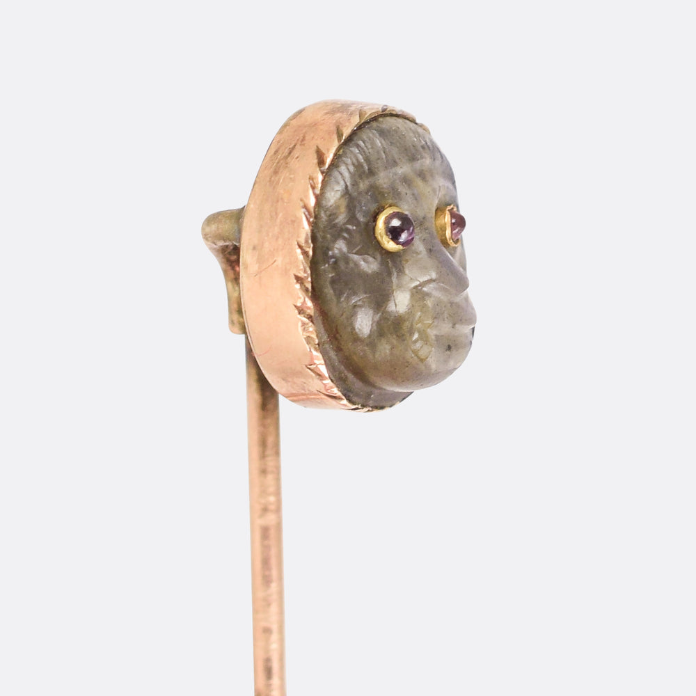 Georgian Labradorite Monkey Head Stick Pin