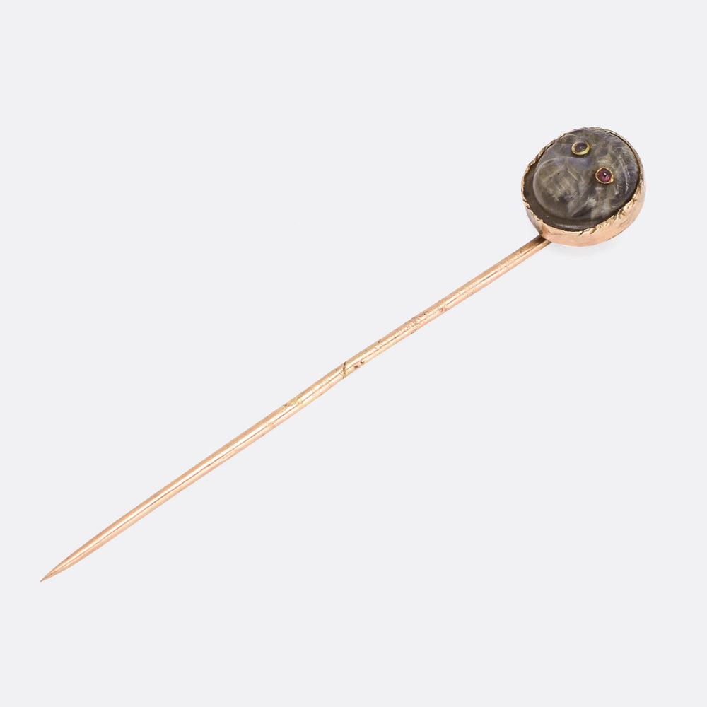 Georgian Labradorite Monkey Head Stick Pin