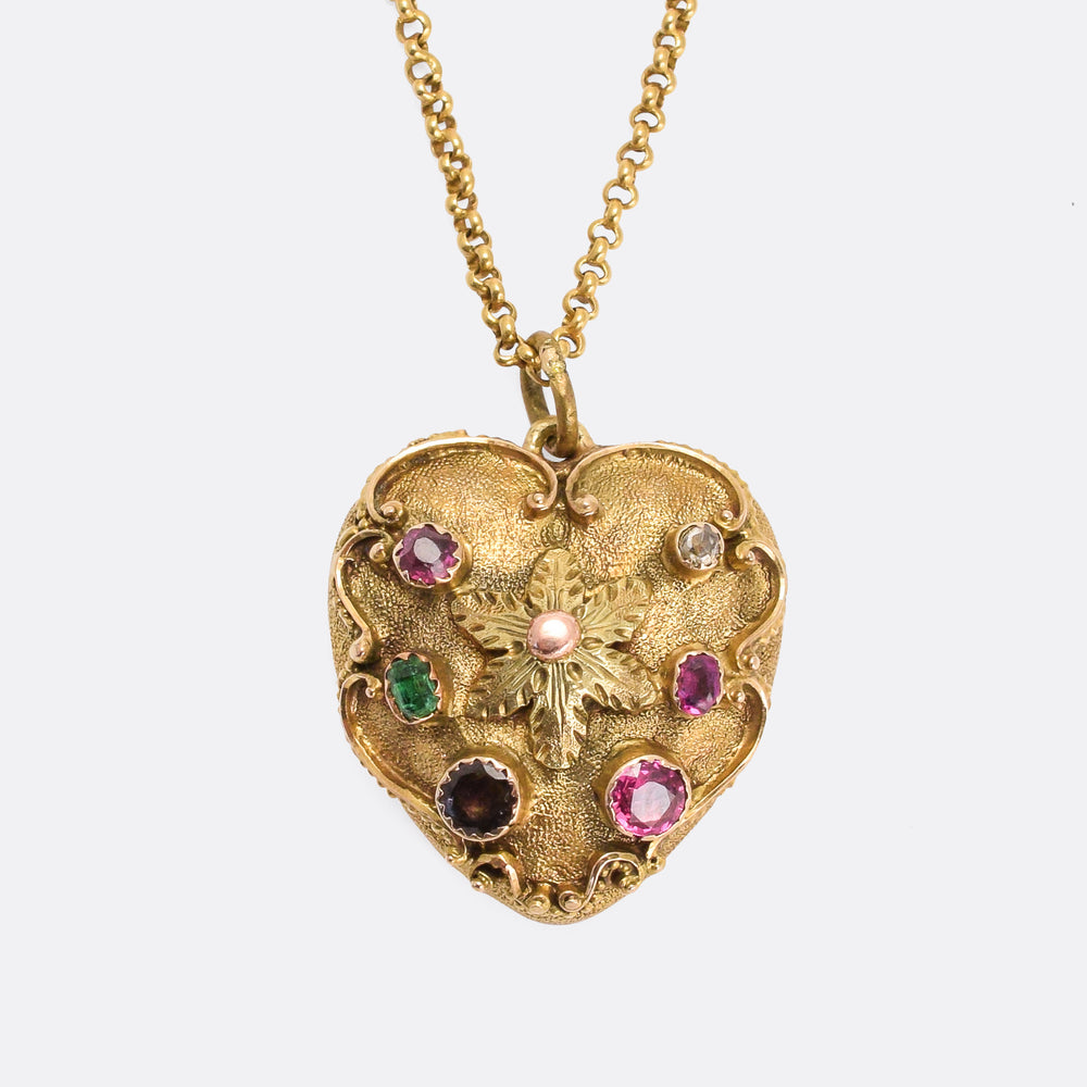 Georgian Regency Acrostic REGARD Heart Locket