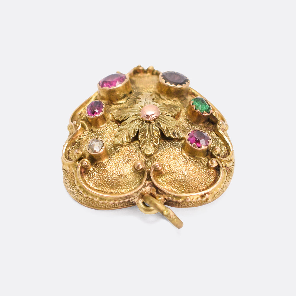 Georgian Regency Acrostic REGARD Heart Locket