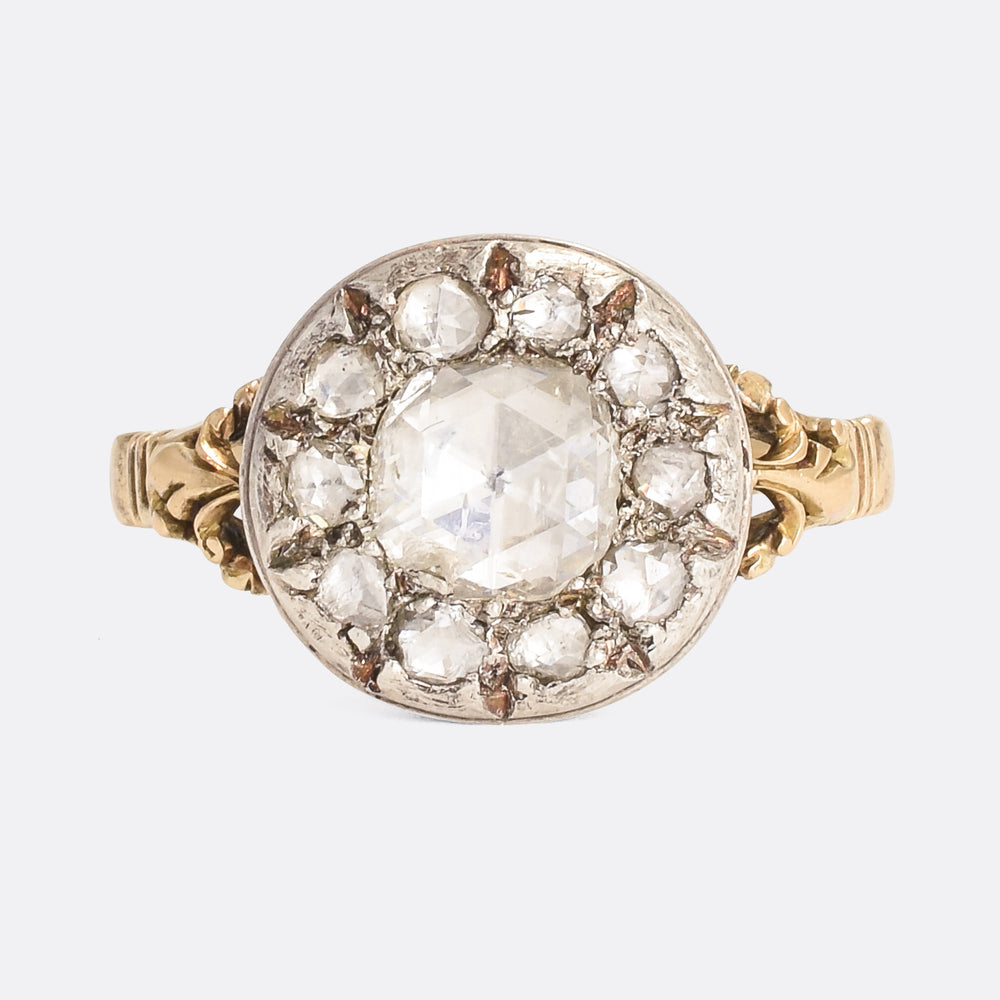 Georgian Rose Cut Diamond Cluster Ring