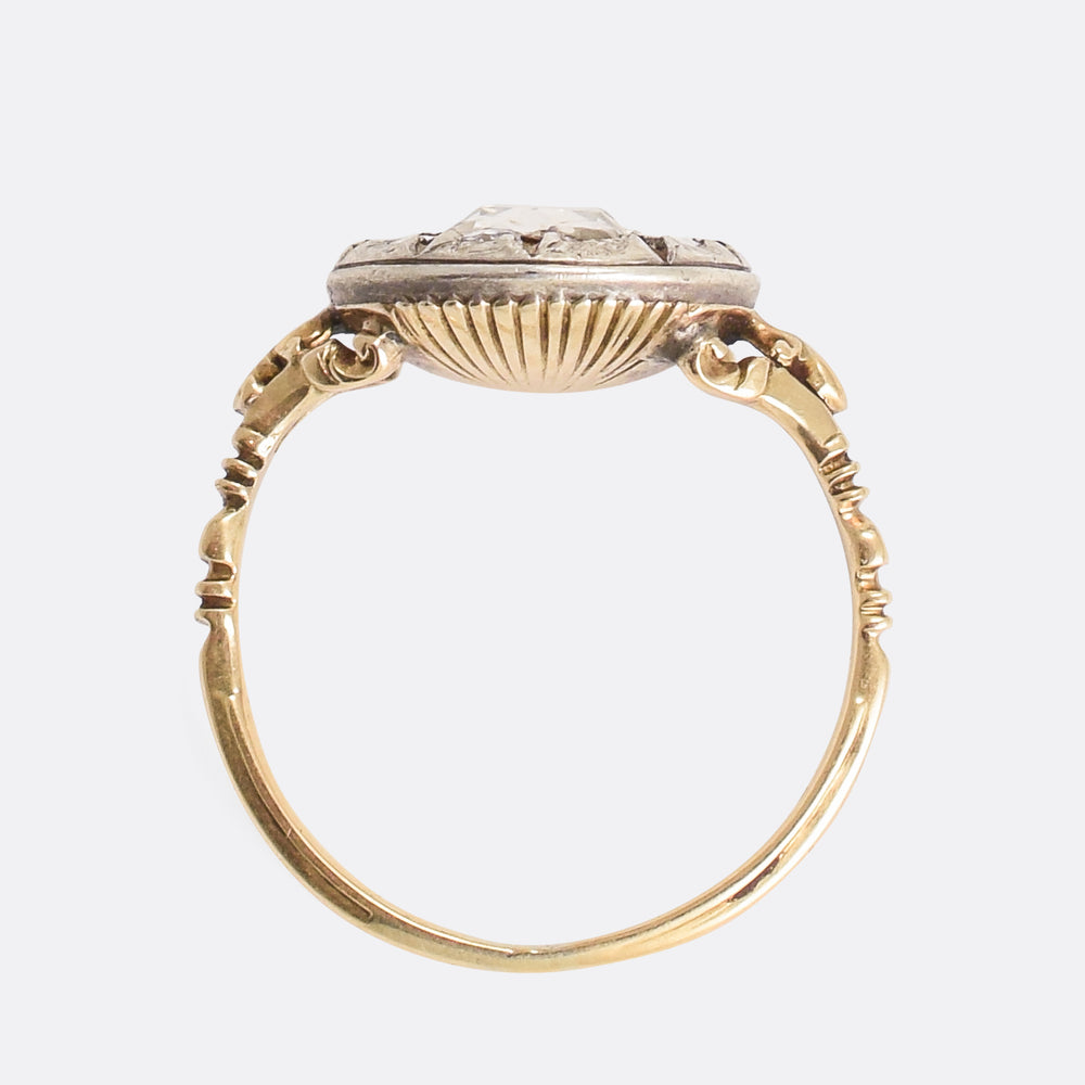 Georgian Rose Cut Diamond Cluster Ring