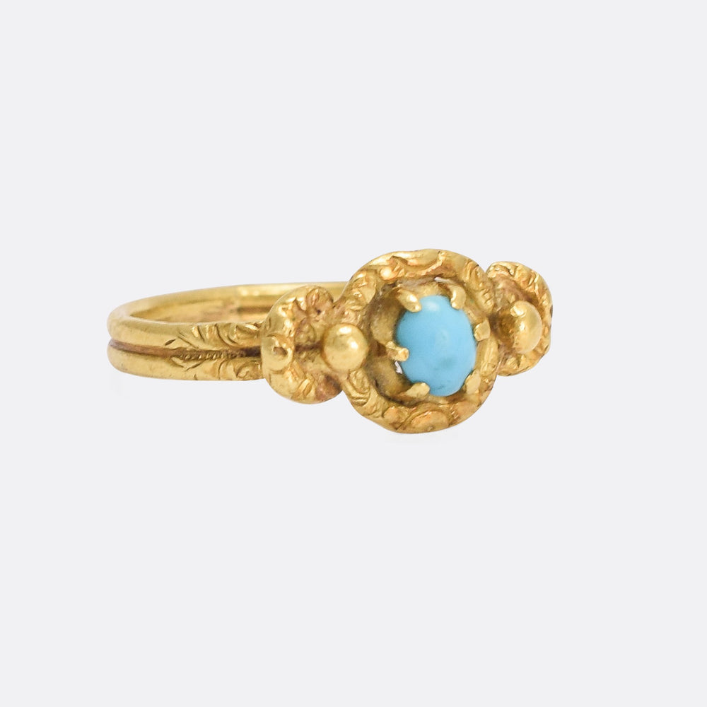 Georgian Turquoise Lover's Knot Ring