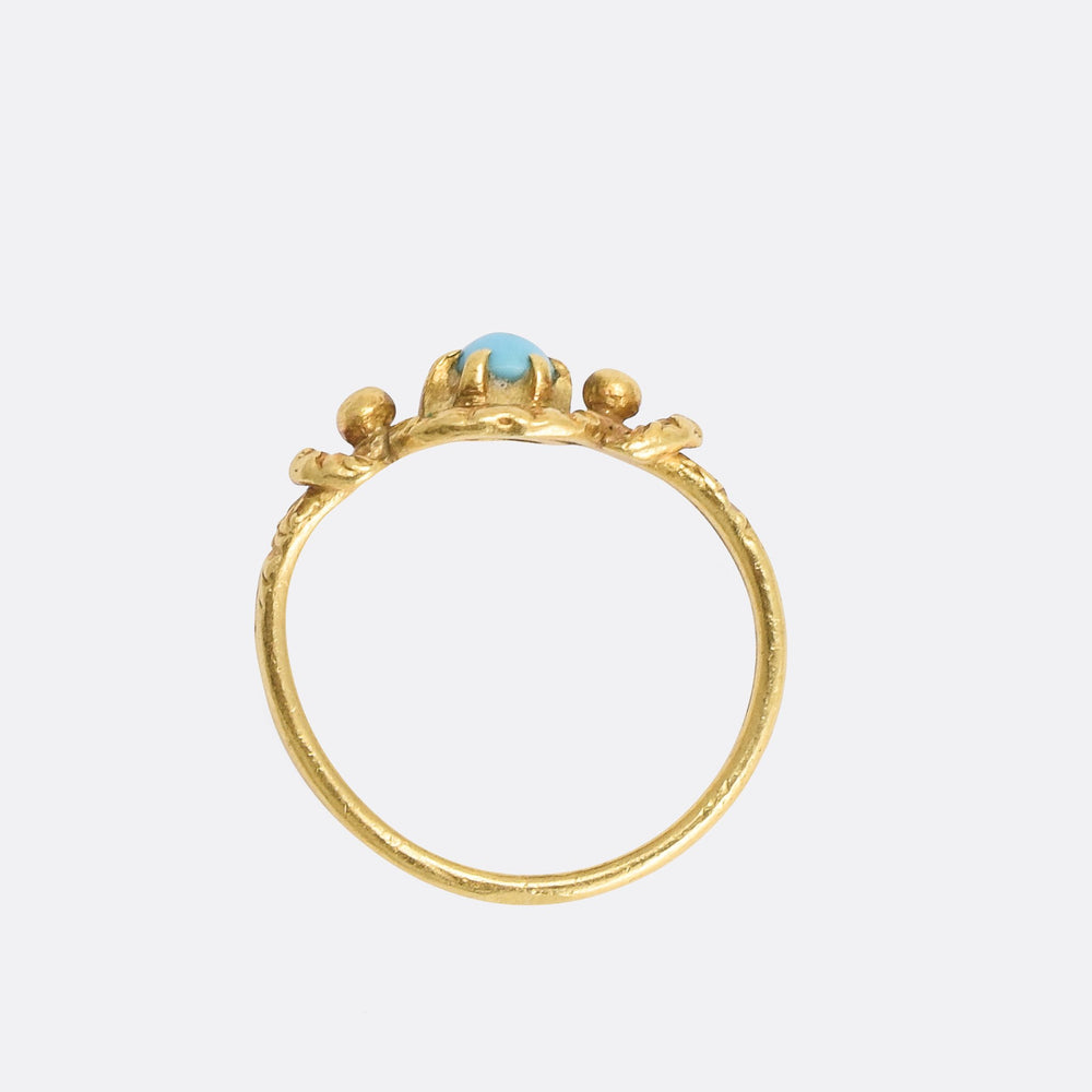 Georgian Turquoise Lover's Knot Ring