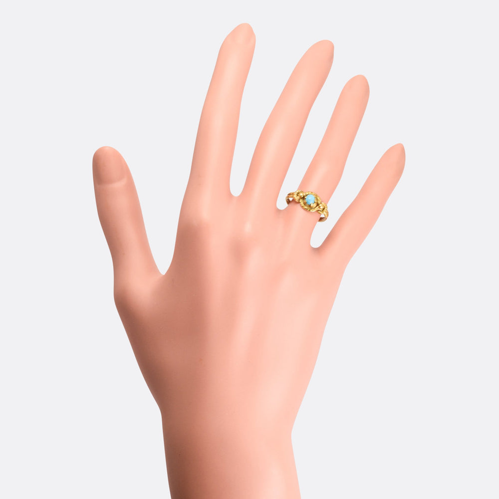 Georgian Turquoise Lover's Knot Ring