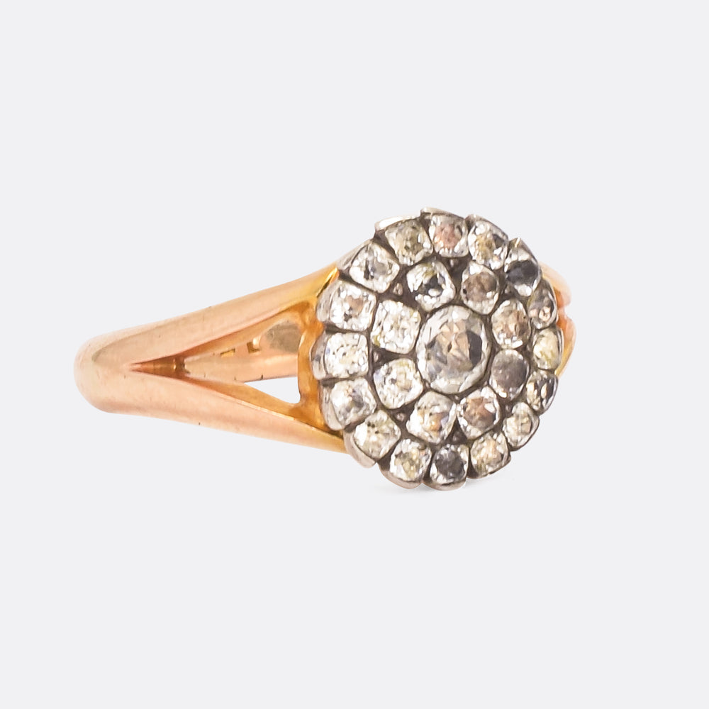 Georgian White Paste Cluster Ring