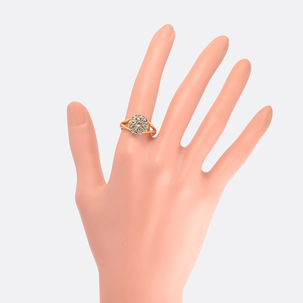 Georgian White Paste Cluster Ring