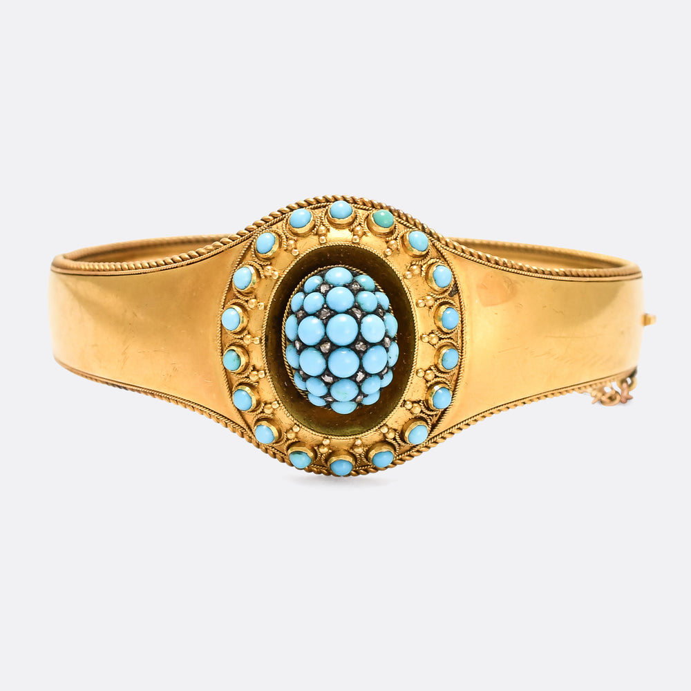 High Victorian Pavé Turquoise Bangle