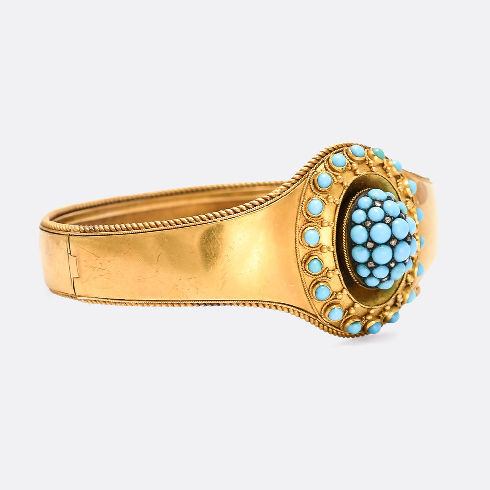 High Victorian Pavé Turquoise Bangle