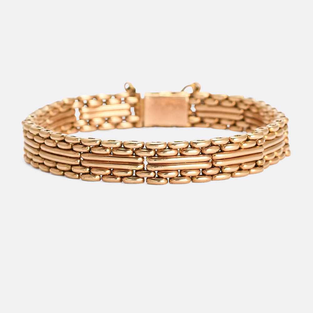Imperial Russian 14k Gold Gate Link Bracelet