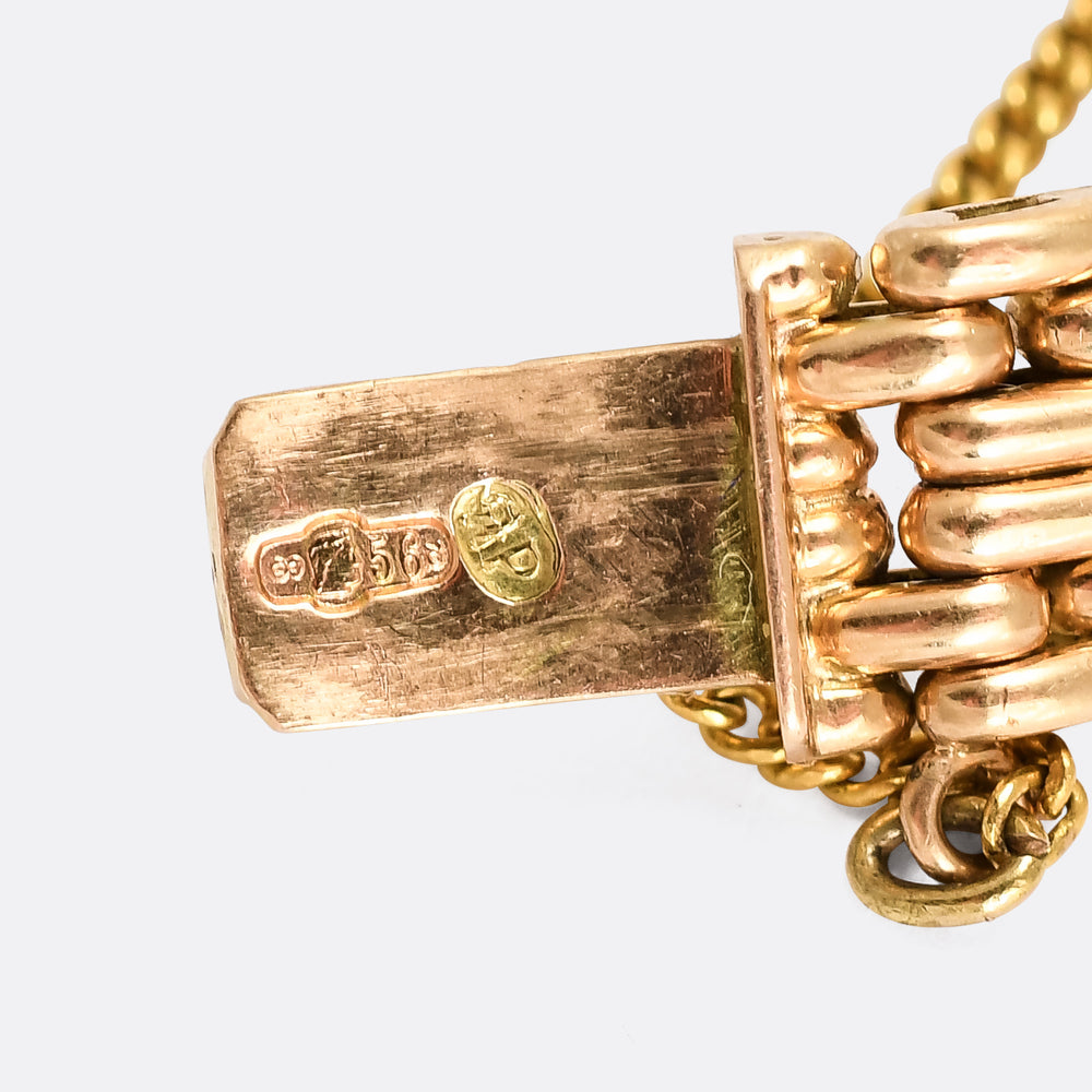 Imperial Russian 14k Gold Gate Link Bracelet