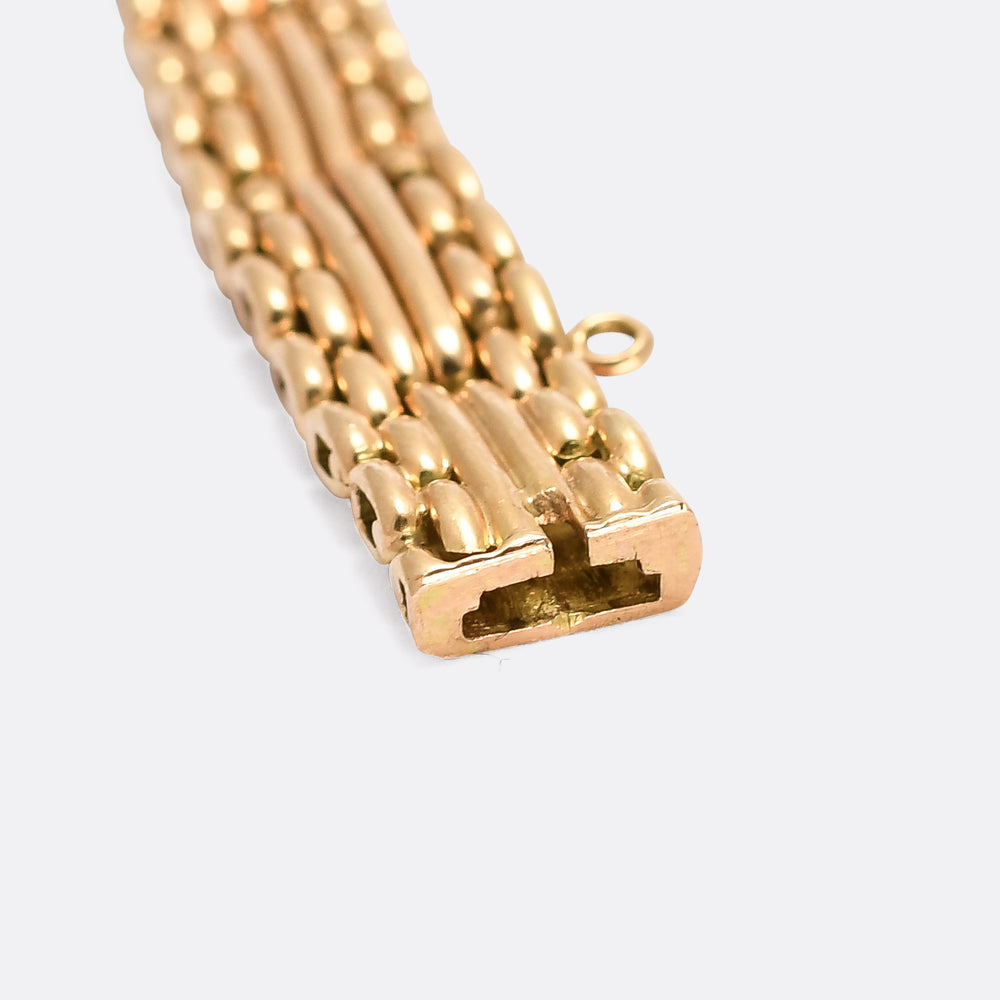 Imperial Russian 14k Gold Gate Link Bracelet