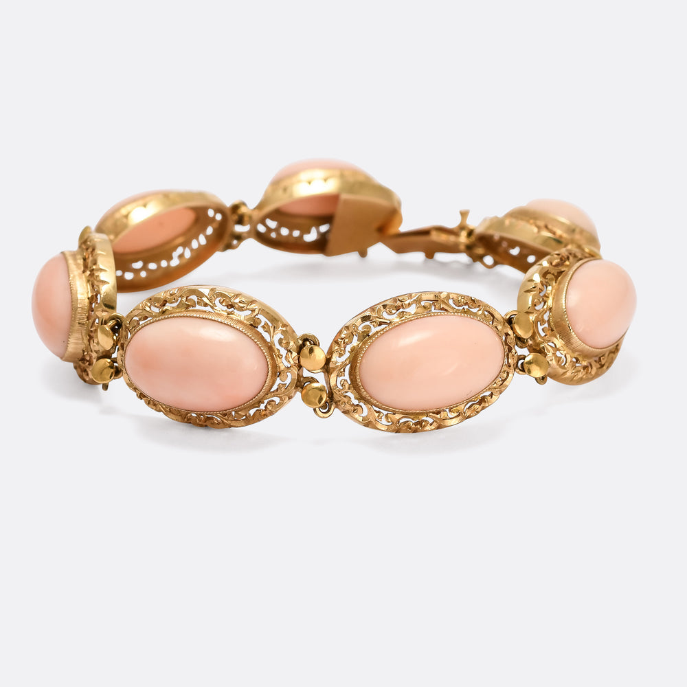 Late Victorian Angelskin Coral Bracelet