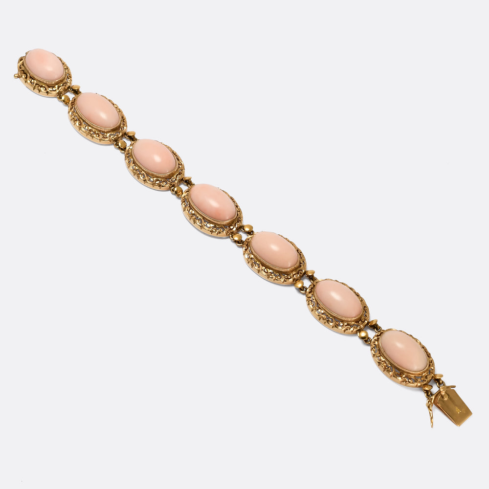 Late Victorian Angelskin Coral Bracelet