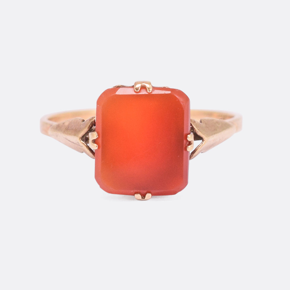 Late Victorian Carnelian Agate Signet Ring