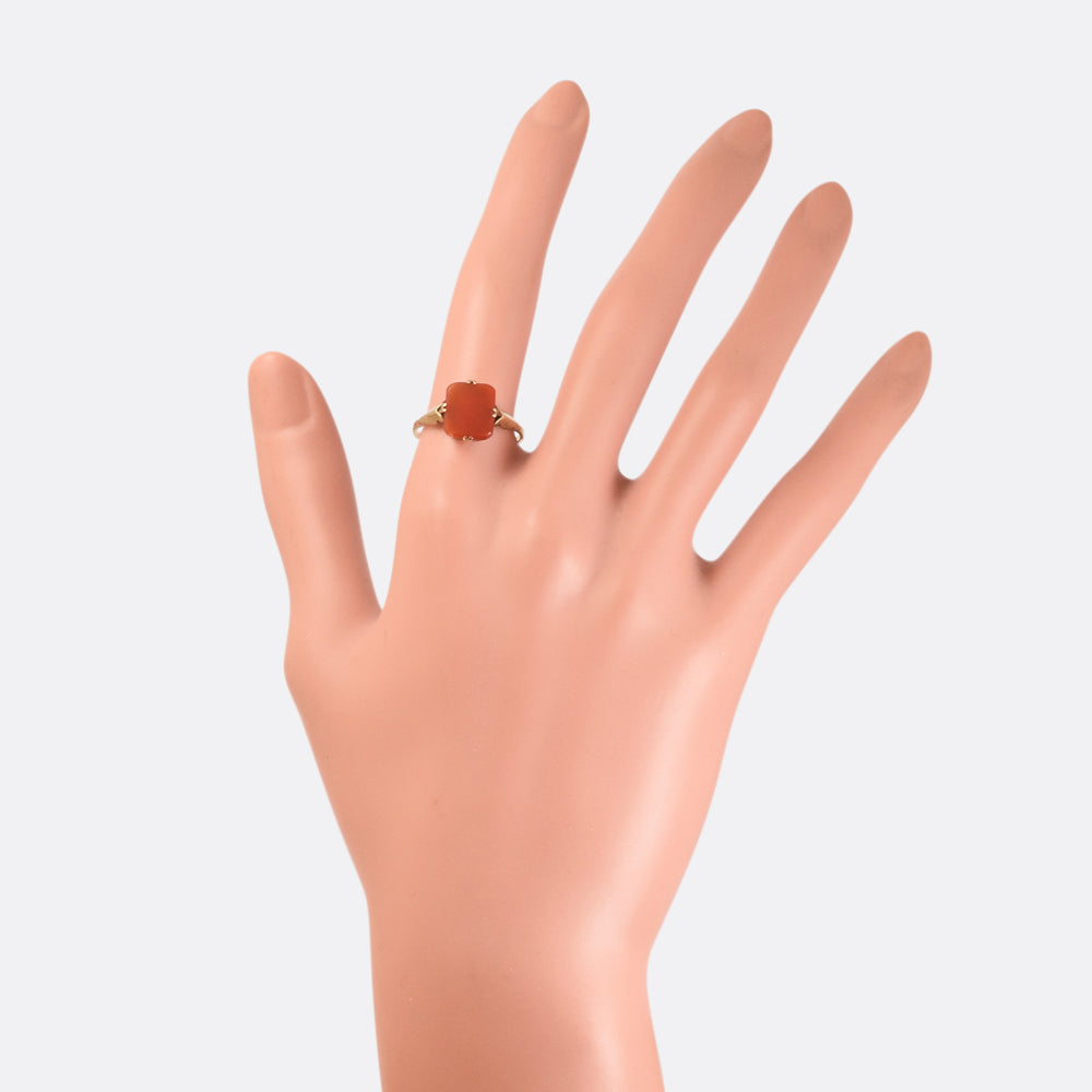 Late Victorian Carnelian Agate Signet Ring