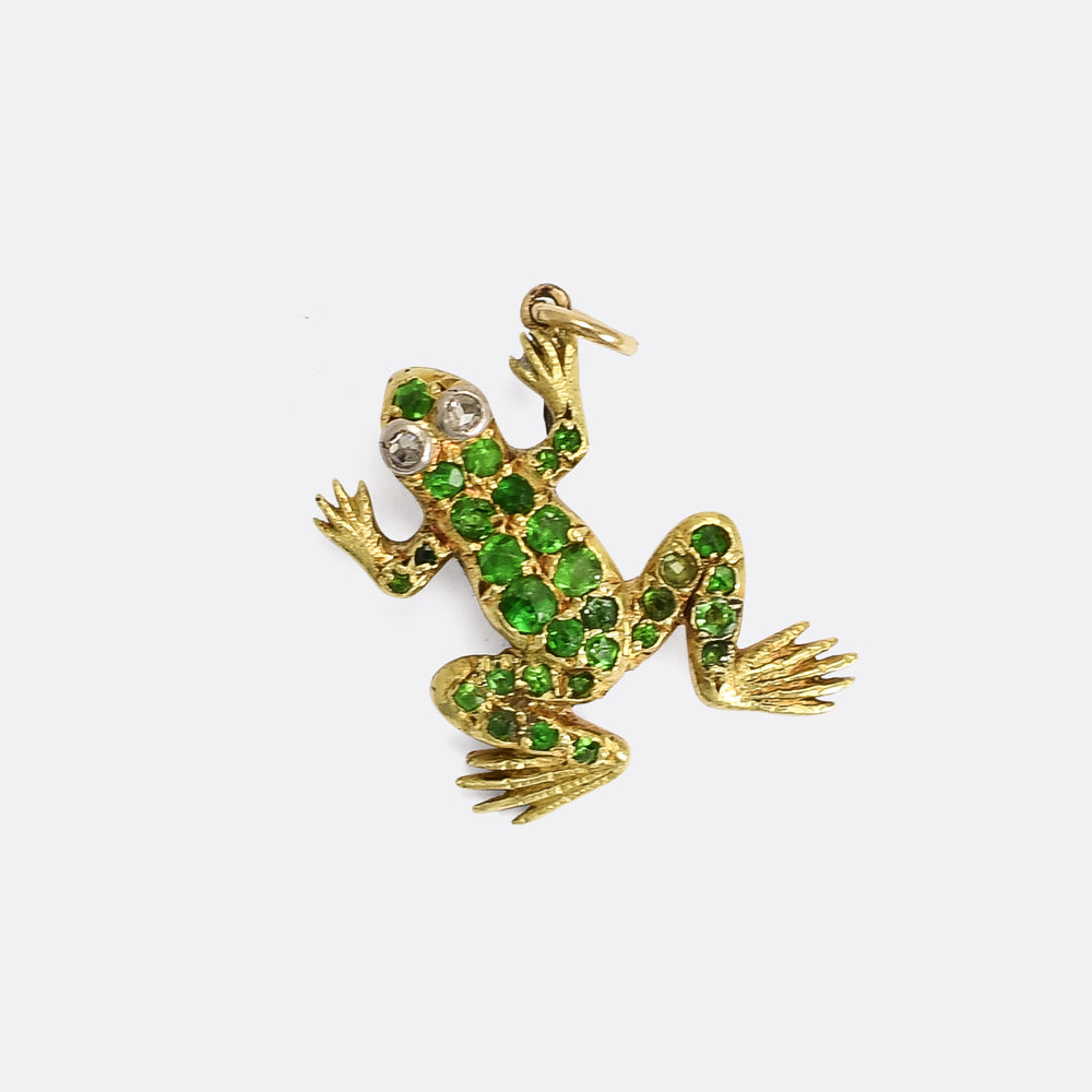 Late Victorian Demantoid Garnet Frog Charm