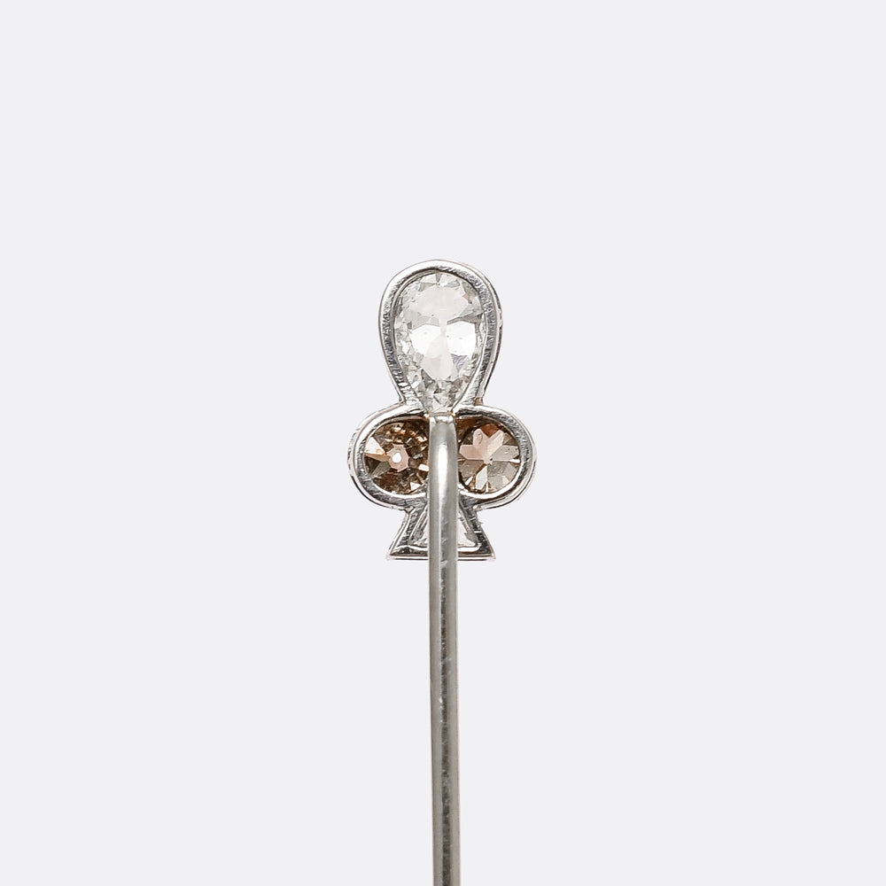 Late Victorian Diamond Clubs Stick Pin