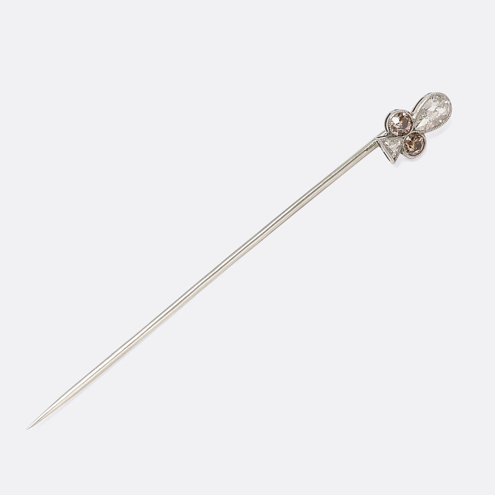 Late Victorian Diamond Clubs Stick Pin
