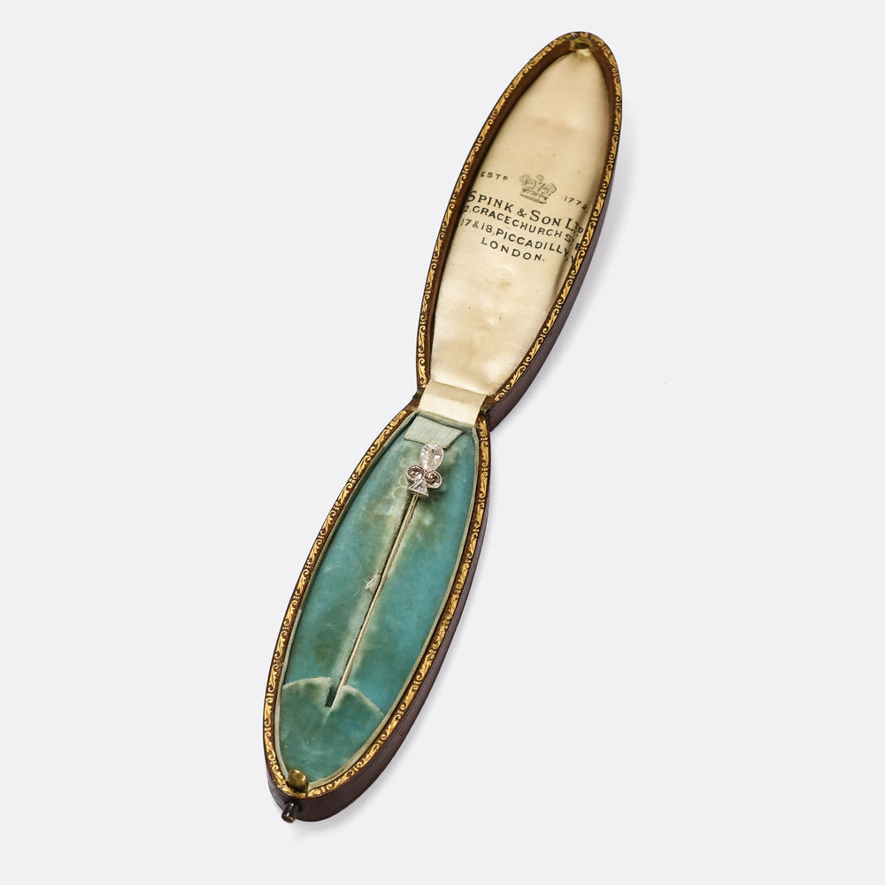 Late Victorian Diamond Clubs Stick Pin