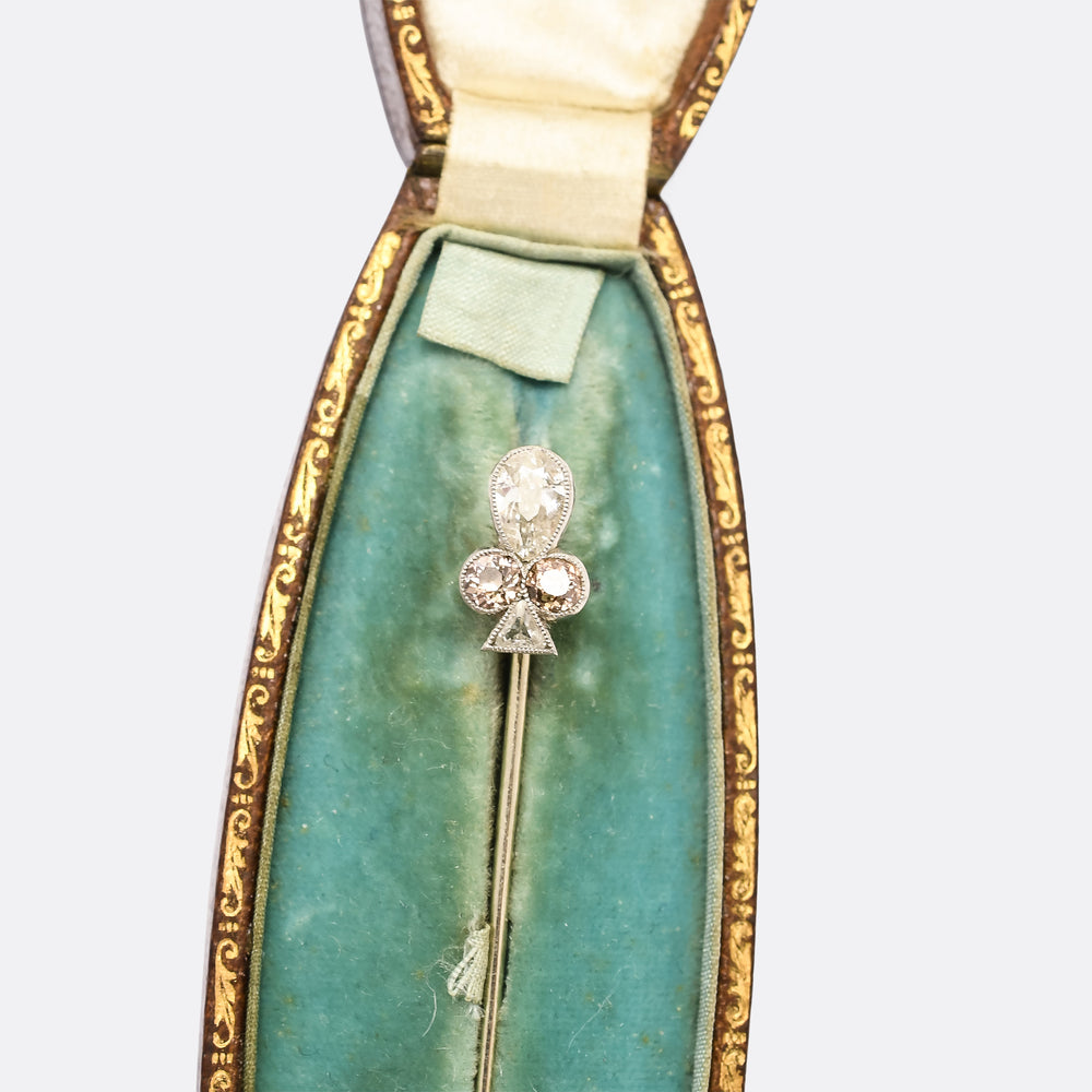 Late Victorian Diamond Clubs Stick Pin