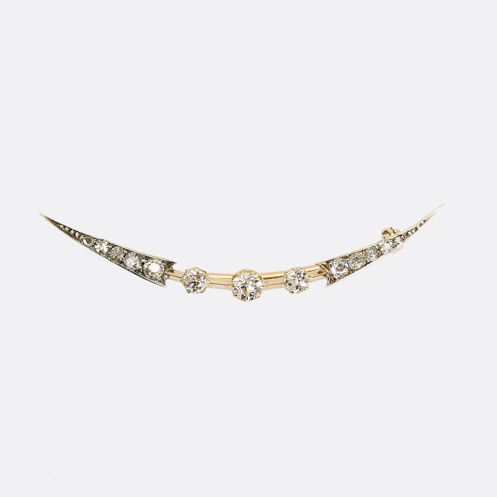Late Victorian Diamond Crescent Brooch