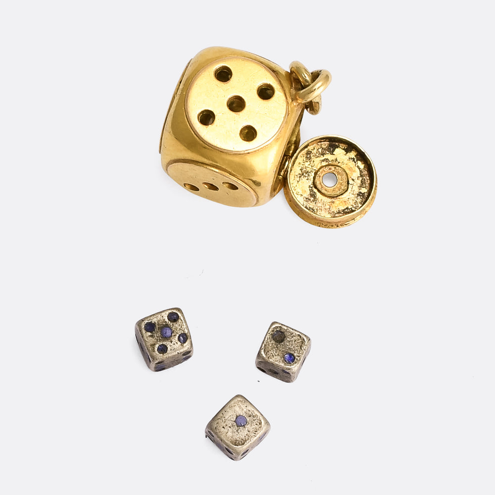 Late Victorian Dice Within a Die Charm Pendant