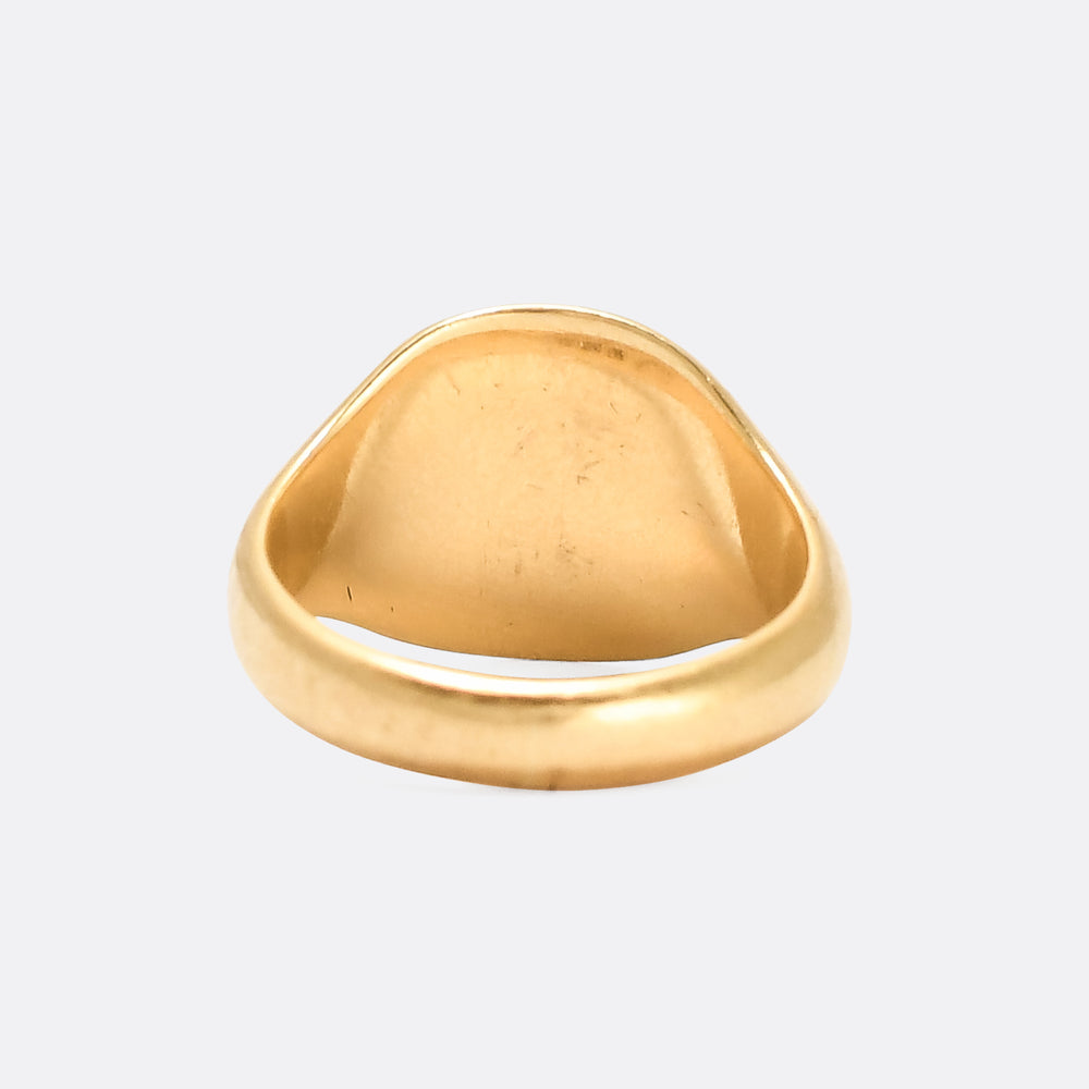 Late Victorian Falcon Intaglio Signet Ring Virtue & Wisdom