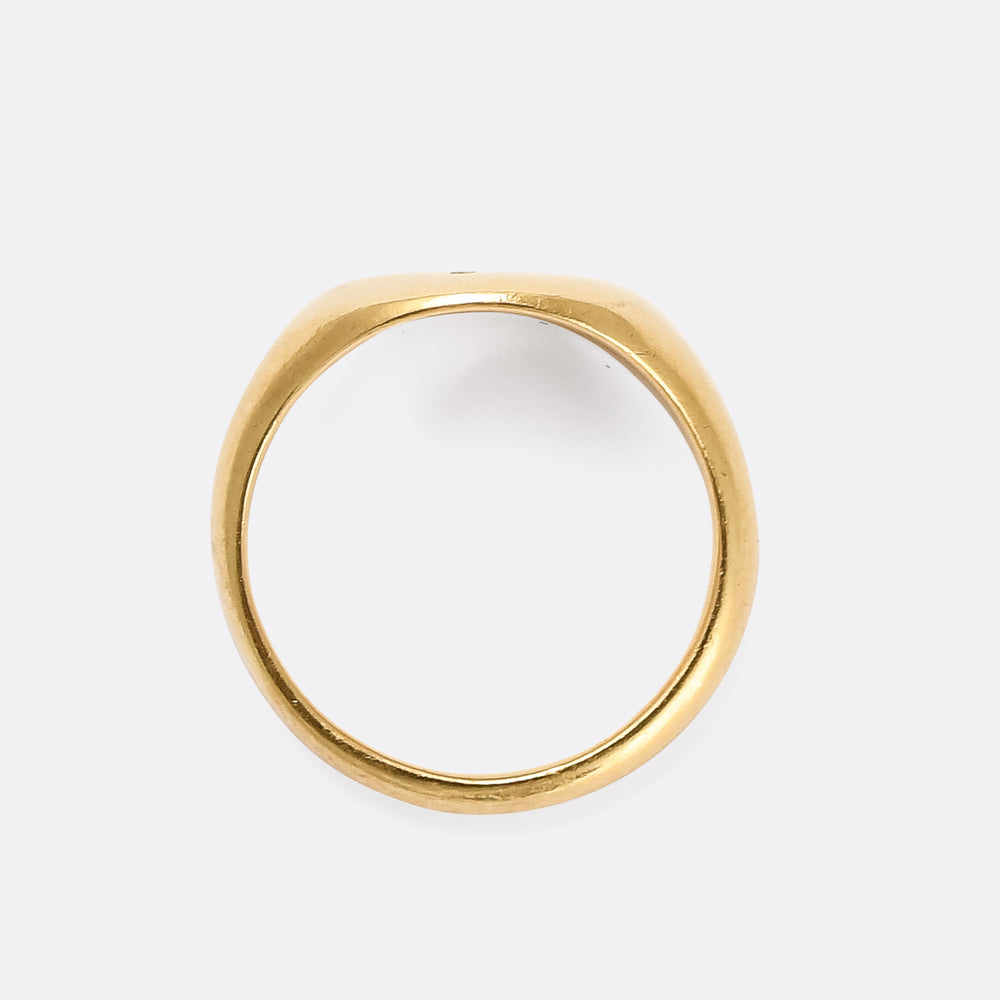 Late Victorian Falcon Intaglio Signet Ring Virtue & Wisdom